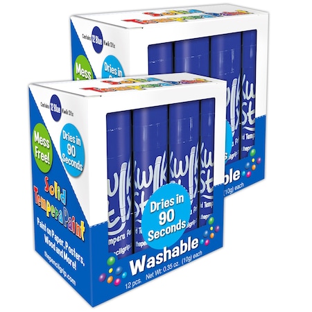 Kwik Stix Solid Tempera Paint Sticks, Single Color Pack, Blue, 24PK TPG-60030